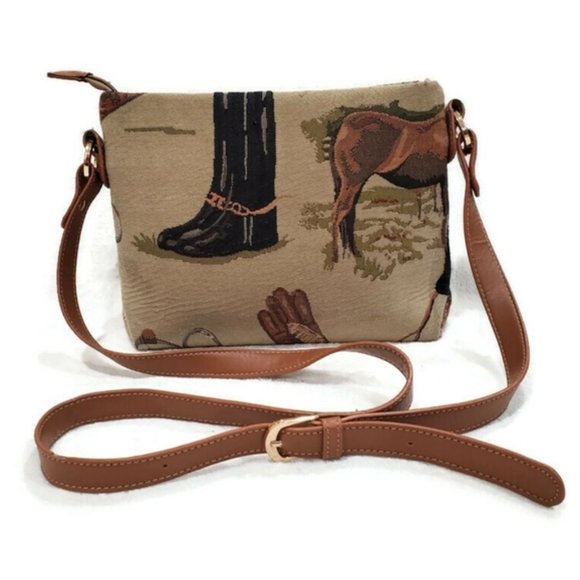 Signare Handbags - Signare Horse Equestrian Jump-Off Tapestry Purse